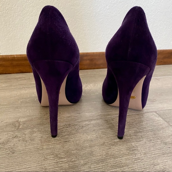 GUCCI purple suede heels - Picture 4 of 6